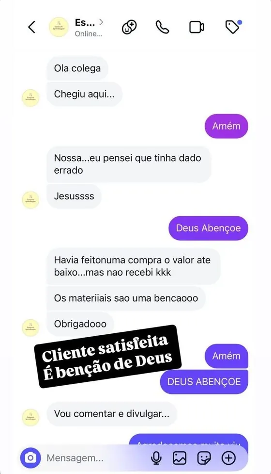 Depoimento de cliente sobre o Bíblia Goods